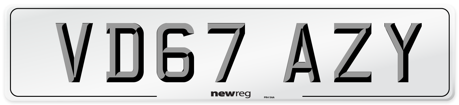 VD67 AZY Number Plate from New Reg